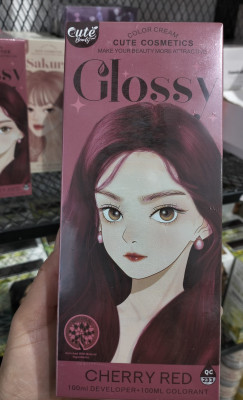 Cute Beauty Glossy CHERRY RED Hair Color